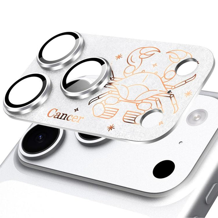 Para iPhone 17 Pro Max, película protectora integrada de metal esmerilado con doce constelaciones y acabado mate para lente de cámara, compatible con iPhone 17 Pro Max., Aries, Virgo, Taurus, Cancer, Capricorn, Sagittarius, Leo, Pisces, Gemini, Aquariu...