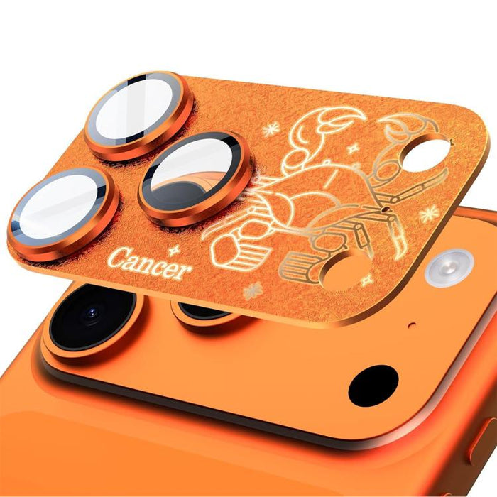 Para iPhone 17 Pro Max, película protectora integrada de metal esmerilado con doce constelaciones y acabado mate para lente de cámara, compatible con iPhone 17 Pro Max., Aries, Virgo, Taurus, Cancer, Capricorn, Sagittarius, Leo, Pisces, Gemini, Aquariu...