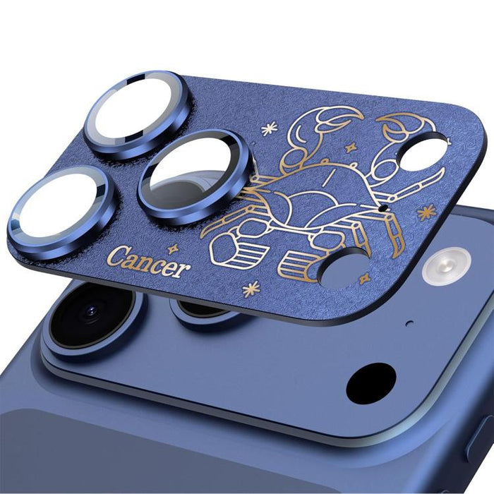 Para iPhone 17 Pro Max, película protectora integrada de metal esmerilado con doce constelaciones y acabado mate para lente de cámara, compatible con iPhone 17 Pro Max., Aries, Virgo, Taurus, Cancer, Capricorn, Sagittarius, Leo, Pisces, Gemini, Aquariu...