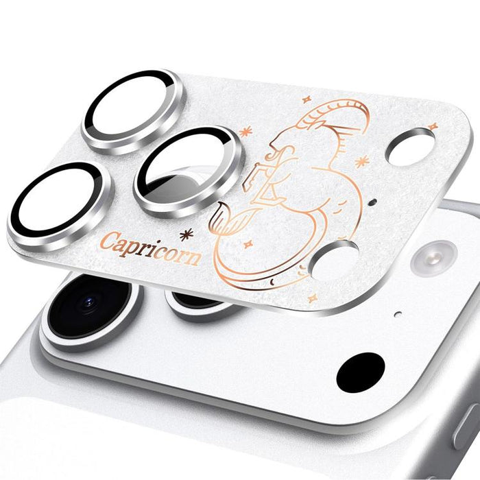 Para iPhone 17 Pro Max, película protectora integrada de metal esmerilado con doce constelaciones y acabado mate para lente de cámara, compatible con iPhone 17 Pro Max., Aries, Virgo, Taurus, Cancer, Capricorn, Sagittarius, Leo, Pisces, Gemini, Aquariu...