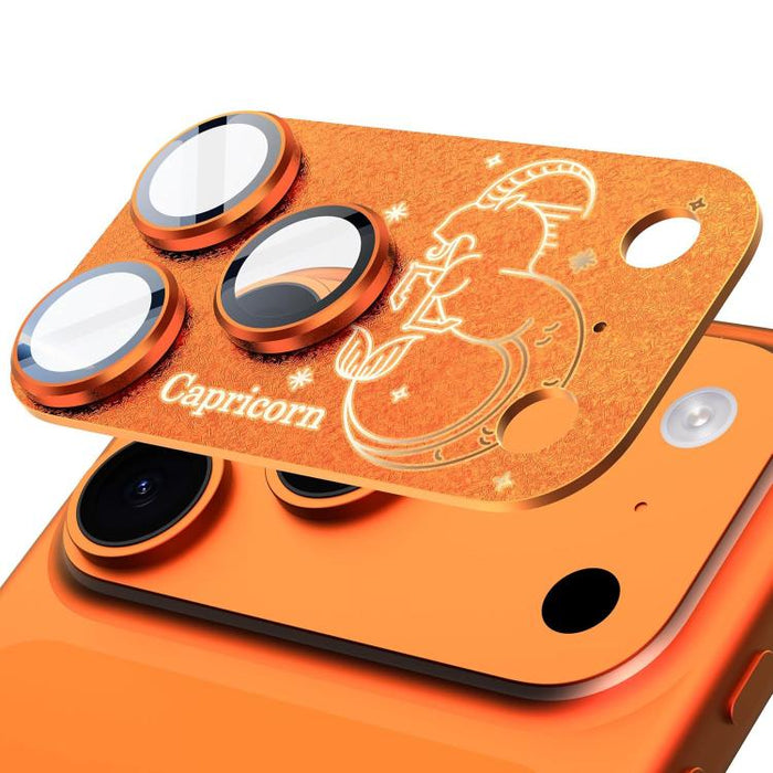 Para iPhone 17 Pro Max, película protectora integrada de metal esmerilado con doce constelaciones y acabado mate para lente de cámara, compatible con iPhone 17 Pro Max., Aries, Virgo, Taurus, Cancer, Capricorn, Sagittarius, Leo, Pisces, Gemini, Aquariu...