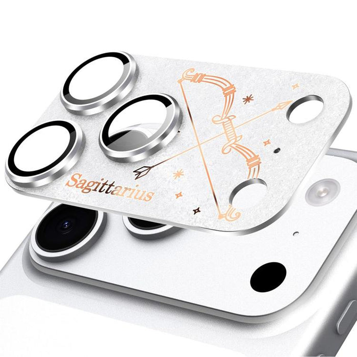 Para iPhone 17 Pro Max, película protectora integrada de metal esmerilado con doce constelaciones y acabado mate para lente de cámara, compatible con iPhone 17 Pro Max., Aries, Virgo, Taurus, Cancer, Capricorn, Sagittarius, Leo, Pisces, Gemini, Aquariu...