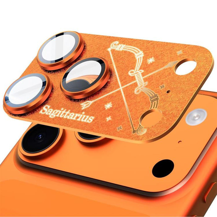 Para iPhone 17 Pro Max, película protectora integrada de metal esmerilado con doce constelaciones y acabado mate para lente de cámara, compatible con iPhone 17 Pro Max., Aries, Virgo, Taurus, Cancer, Capricorn, Sagittarius, Leo, Pisces, Gemini, Aquariu...