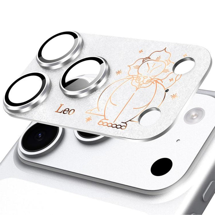 Para iPhone 17 Pro Max, película protectora integrada de metal esmerilado con doce constelaciones y acabado mate para lente de cámara, compatible con iPhone 17 Pro Max., Aries, Virgo, Taurus, Cancer, Capricorn, Sagittarius, Leo, Pisces, Gemini, Aquariu...