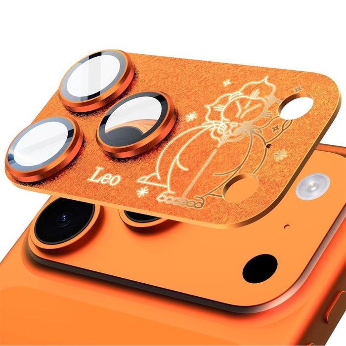 Para iPhone 17 Pro Max, película protectora integrada de metal esmerilado con doce constelaciones y acabado mate para lente de cámara, compatible con iPhone 17 Pro Max., Aries, Virgo, Taurus, Cancer, Capricorn, Sagittarius, Leo, Pisces, Gemini, Aquariu...