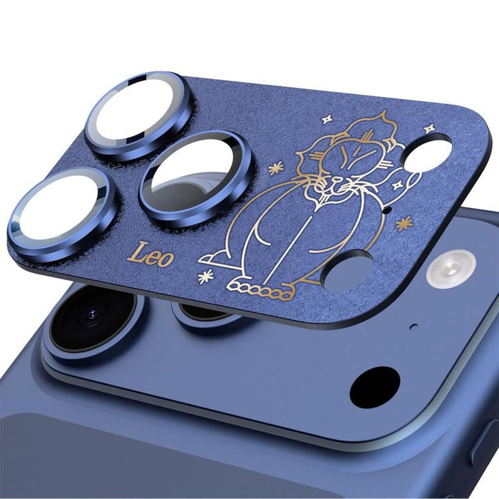 Para iPhone 17 Pro Max, película protectora integrada de metal esmerilado con doce constelaciones y acabado mate para lente de cámara, compatible con iPhone 17 Pro Max., Aries, Virgo, Taurus, Cancer, Capricorn, Sagittarius, Leo, Pisces, Gemini, Aquariu...