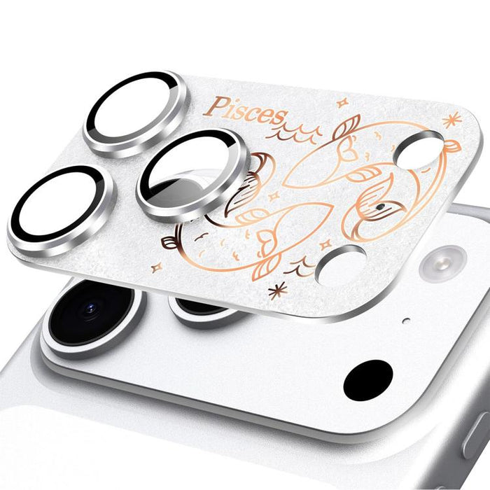 Para iPhone 17 Pro Max, película protectora integrada de metal esmerilado con doce constelaciones y acabado mate para lente de cámara, compatible con iPhone 17 Pro Max., Aries, Virgo, Taurus, Cancer, Capricorn, Sagittarius, Leo, Pisces, Gemini, Aquariu...