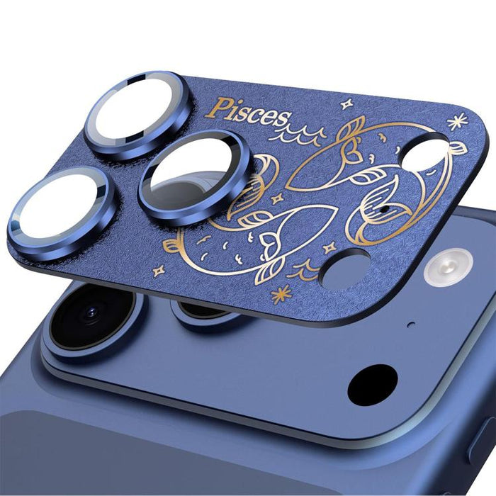 Para iPhone 17 Pro Max, película protectora integrada de metal esmerilado con doce constelaciones y acabado mate para lente de cámara, compatible con iPhone 17 Pro Max., Aries, Virgo, Taurus, Cancer, Capricorn, Sagittarius, Leo, Pisces, Gemini, Aquariu...