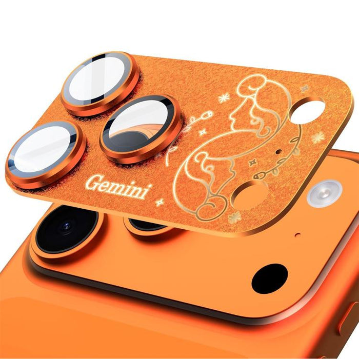 Para iPhone 17 Pro Max, película protectora integrada de metal esmerilado con doce constelaciones y acabado mate para lente de cámara, compatible con iPhone 17 Pro Max., Aries, Virgo, Taurus, Cancer, Capricorn, Sagittarius, Leo, Pisces, Gemini, Aquariu...