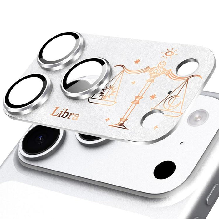 Para iPhone 17 Pro Max, película protectora integrada de metal esmerilado con doce constelaciones y acabado mate para lente de cámara, compatible con iPhone 17 Pro Max., Aries, Virgo, Taurus, Cancer, Capricorn, Sagittarius, Leo, Pisces, Gemini, Aquariu...