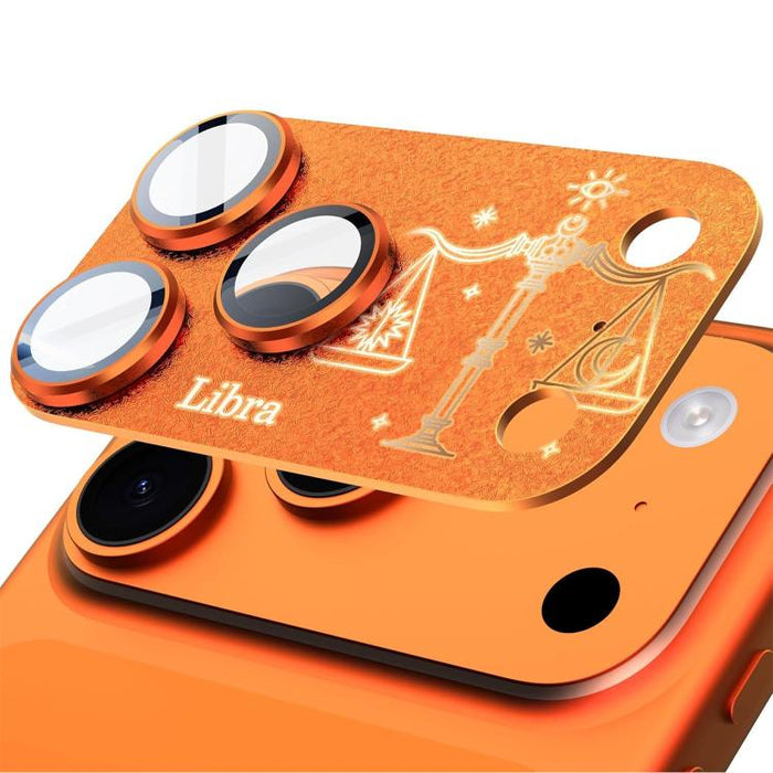 Para iPhone 17 Pro Max, película protectora integrada de metal esmerilado con doce constelaciones y acabado mate para lente de cámara, compatible con iPhone 17 Pro Max., Aries, Virgo, Taurus, Cancer, Capricorn, Sagittarius, Leo, Pisces, Gemini, Aquariu...