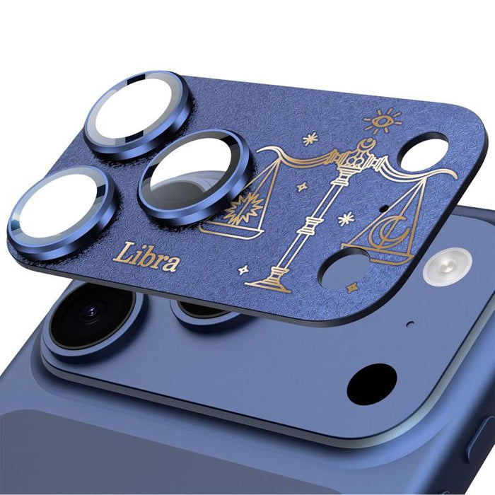 Para iPhone 17 Pro Max, película protectora integrada de metal esmerilado con doce constelaciones y acabado mate para lente de cámara, compatible con iPhone 17 Pro Max., Aries, Virgo, Taurus, Cancer, Capricorn, Sagittarius, Leo, Pisces, Gemini, Aquariu...