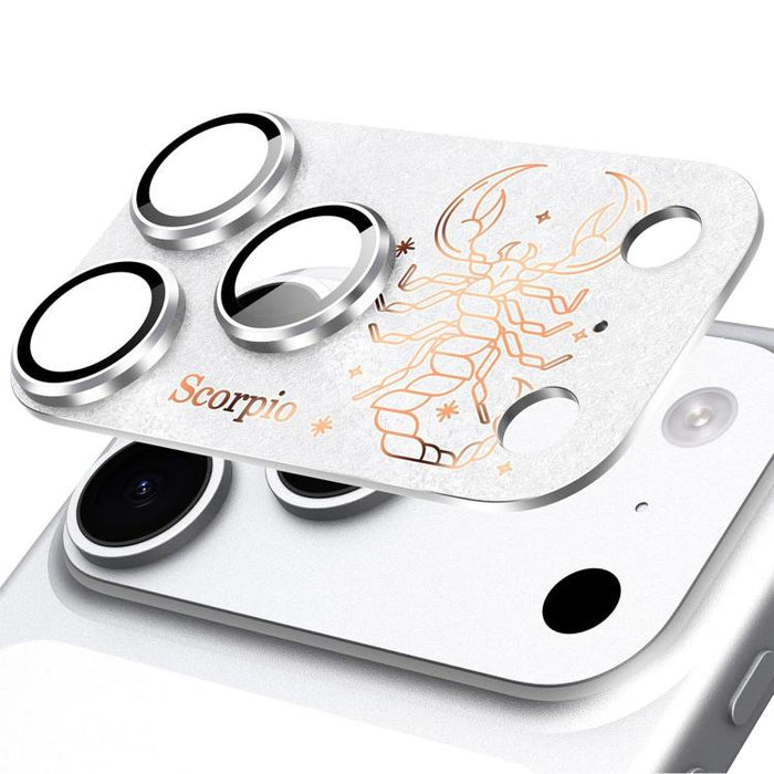 Para iPhone 17 Pro Max, película protectora integrada de metal esmerilado con doce constelaciones y acabado mate para lente de cámara, compatible con iPhone 17 Pro Max., Aries, Virgo, Taurus, Cancer, Capricorn, Sagittarius, Leo, Pisces, Gemini, Aquariu...