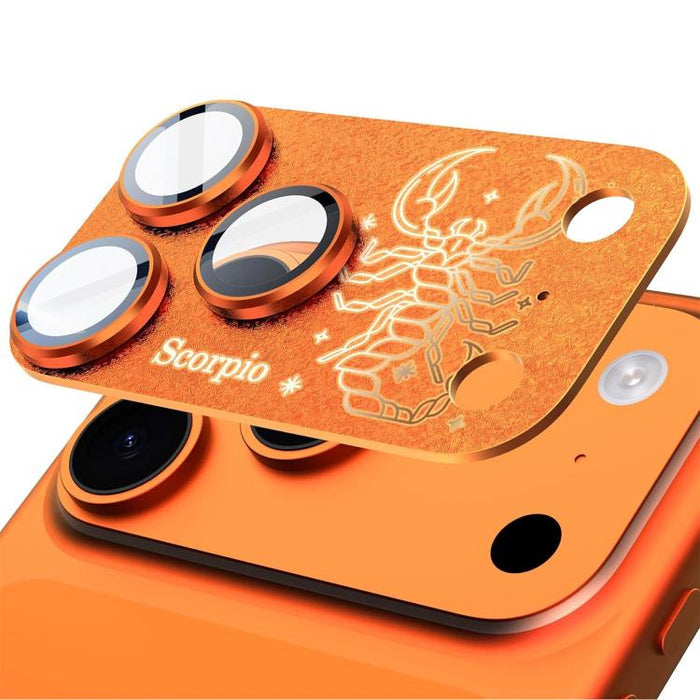 Para iPhone 17 Pro Max, película protectora integrada de metal esmerilado con doce constelaciones y acabado mate para lente de cámara, compatible con iPhone 17 Pro Max., Aries, Virgo, Taurus, Cancer, Capricorn, Sagittarius, Leo, Pisces, Gemini, Aquariu...