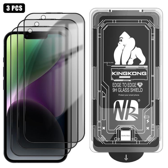 3 unidades de caja de fácil instalación, libre de polvo, con borde curvo 3D, privacidad, galvanizada y de vidrio templado a prueba de explosiones., For iPhone 17 Pro Max, For iPhone 17 Pro, For iPhone 17, For iPhone Air, For iPhone 16 Pro Max          ...