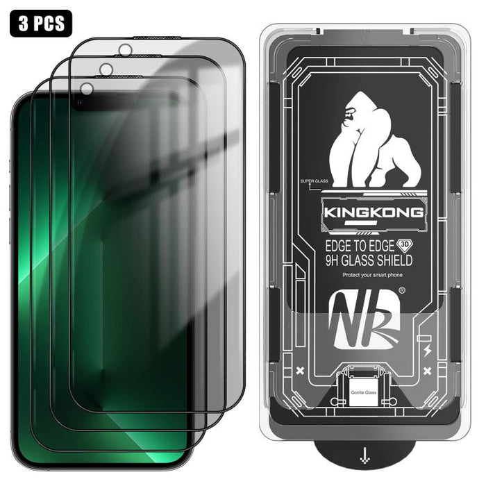 3 unidades de caja de fácil instalación, libre de polvo, con borde curvo 3D, privacidad, galvanizada y de vidrio templado a prueba de explosiones., For iPhone 17 Pro Max, For iPhone 17 Pro, For iPhone 17, For iPhone Air, For iPhone 16 Pro Max          ...