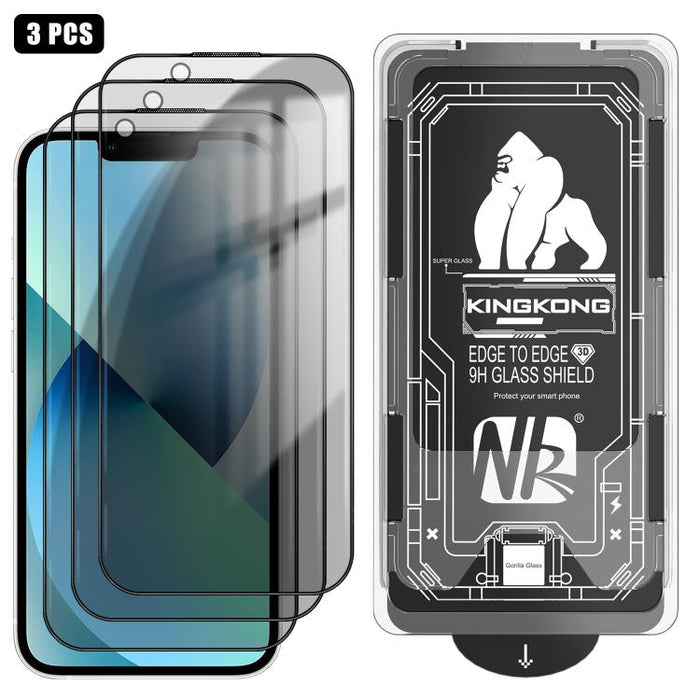 3 unidades de caja de fácil instalación, libre de polvo, con borde curvo 3D, privacidad, galvanizada y de vidrio templado a prueba de explosiones., For iPhone 17 Pro Max, For iPhone 17 Pro, For iPhone 17, For iPhone Air, For iPhone 16 Pro Max          ...