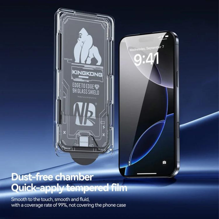 3 unidades de caja de fácil instalación, libre de polvo, con borde curvo 3D, HD, galvanizada y de vidrio templado a prueba de explosiones., For iPhone 17 Pro Max, For iPhone 17 Pro, For iPhone 17, For iPhone Air, For iPhone 16 Pro Max, For iPhone 16 Pr...