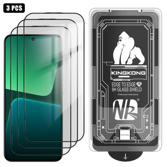3 unidades de caja de fácil instalación, libre de polvo, con borde curvo 3D, HD, galvanizada y de vidrio templado a prueba de explosiones., For Xiaomi 17 Ultra, For Xiaomi 17 Pro Max, For Xiaomi 17 Pro, For Xiaomi 17, For Xiaomi 15T Pro                ...