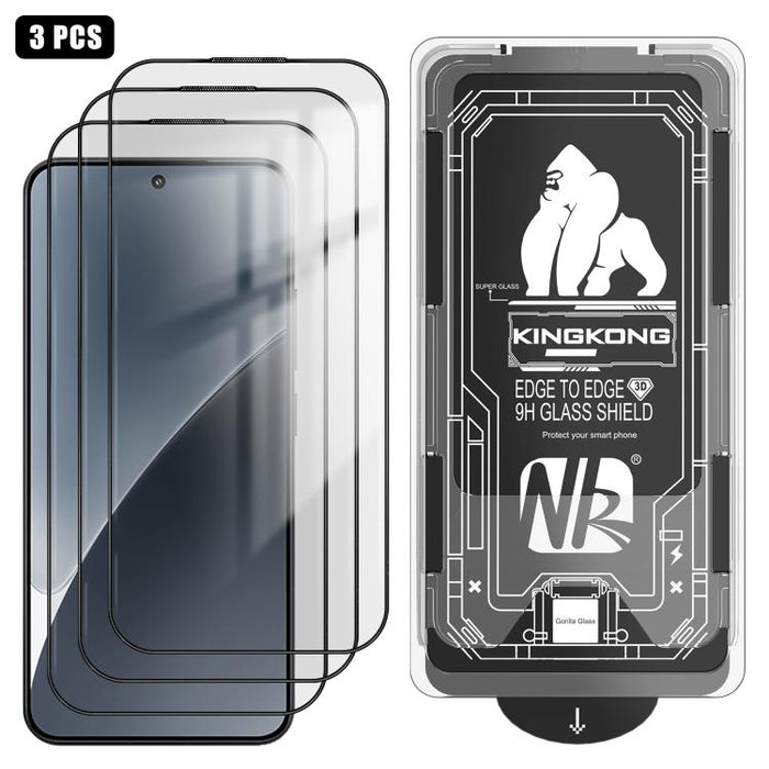 3 unidades de caja de fácil instalación, libre de polvo, con borde curvo 3D, HD, galvanizada y de vidrio templado a prueba de explosiones., For Xiaomi 17 Ultra, For Xiaomi 17 Pro Max, For Xiaomi 17 Pro, For Xiaomi 17, For Xiaomi 15T Pro                ...