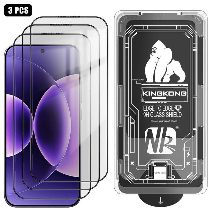 3 unidades de caja de fácil instalación, libre de polvo, con borde curvo 3D, HD, galvanizada y de vidrio templado a prueba de explosiones., For Xiaomi 17 Ultra, For Xiaomi 17 Pro Max, For Xiaomi 17 Pro, For Xiaomi 17, For Xiaomi 15T Pro                ...
