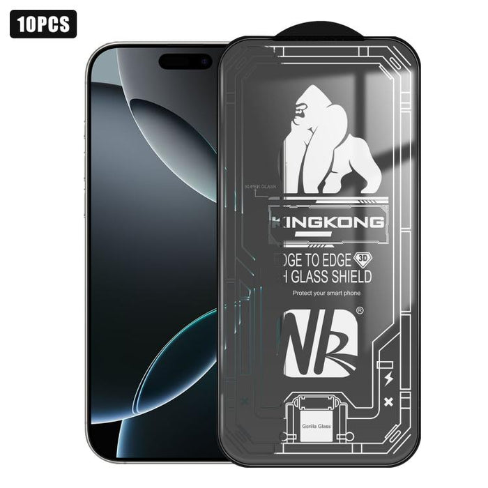 10 láminas de vidrio templado HD de pantalla completa con borde curvo grande 3D, galvanizadas, a prueba de explosiones y resistentes a los arañazos., For iPhone 17 Pro Max, For iPhone 17 Pro, For iPhone 17, For iPhone Air, For iPhone 16 Pro Max        ...