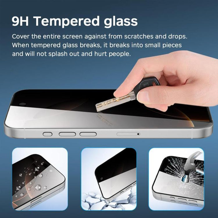 10 láminas de vidrio templado 3D de gran tamaño con borde arqueado, galvanizadas, a prueba de explosiones y resistentes a los arañazos, de pantalla completa y con privacidad de 28 grados., For iPhone 17 Pro Max, For iPhone 17 Pro, For iPhone 17        ...