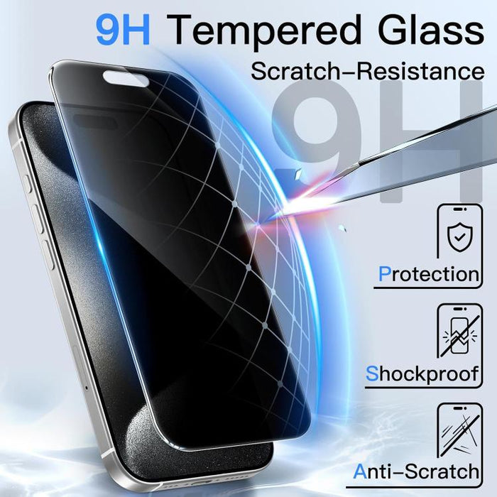 10 láminas de vidrio templado 3D de gran tamaño con borde curvo, galvanizadas, a prueba de explosiones y resistentes a los arañazos, de pantalla completa y privacidad de 360°., For iPhone 17 Pro Max, For iPhone 17 Pro, For iPhone 17, For iPhone Air    ...
