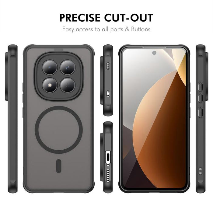 Funda para teléfono ENKAY Hat-Prince MagSafe mate translúcida a prueba de golpes con gran borde curvado., For Redmi Note 15 Pro 4G Global 163.2mm, For Redmi Note 15 Pro 5G Global 163.6mm