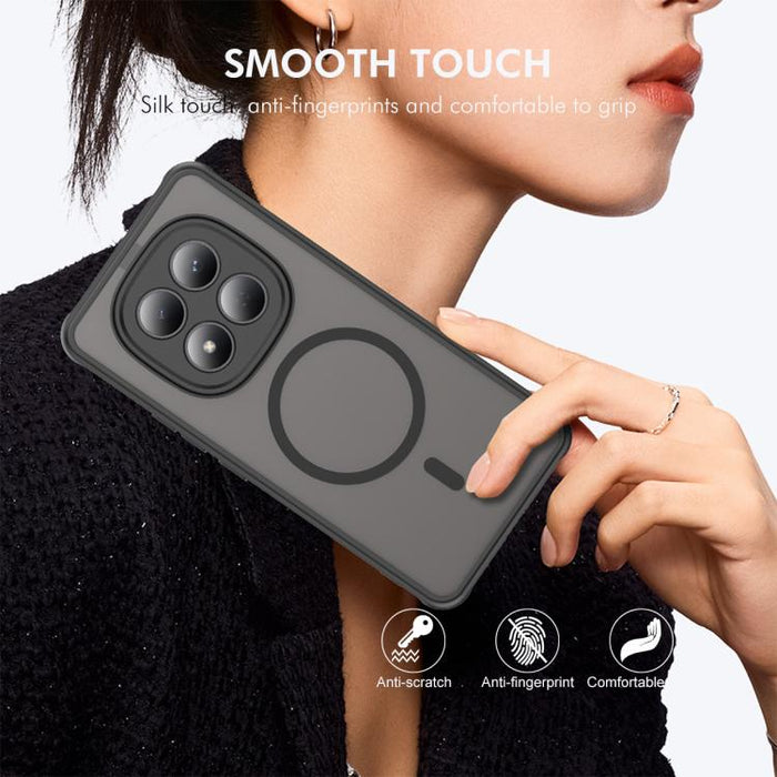 Funda para teléfono ENKAY Hat-Prince MagSafe mate translúcida a prueba de golpes con gran borde curvado., For Redmi Note 15 Pro 4G Global 163.2mm, For Redmi Note 15 Pro 5G Global 163.6mm