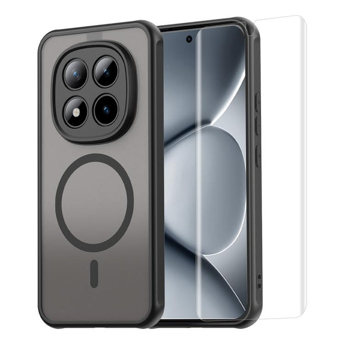 Funda para teléfono ENKAY Hat-Prince MagSafe mate translúcida a prueba de golpes con película de hidrogel suave, For Redmi Note 15 Pro+ 5G Global 163.3mm, For Redmi Note 15 4G / 5G Global 164mm