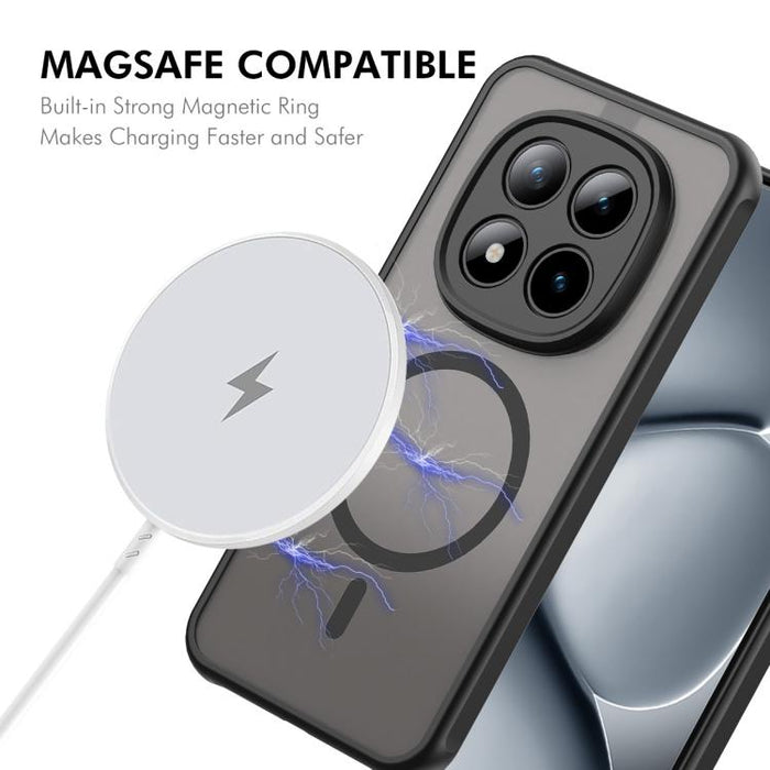Funda para teléfono ENKAY Hat-Prince MagSafe mate translúcida a prueba de golpes con película de hidrogel suave, For Redmi Note 15 Pro+ 5G Global 163.3mm, For Redmi Note 15 4G / 5G Global 164mm