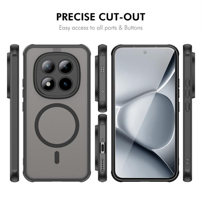 Funda para teléfono ENKAY Hat-Prince MagSafe mate translúcida a prueba de golpes con película de hidrogel suave, For Redmi Note 15 Pro+ 5G Global 163.3mm, For Redmi Note 15 4G / 5G Global 164mm