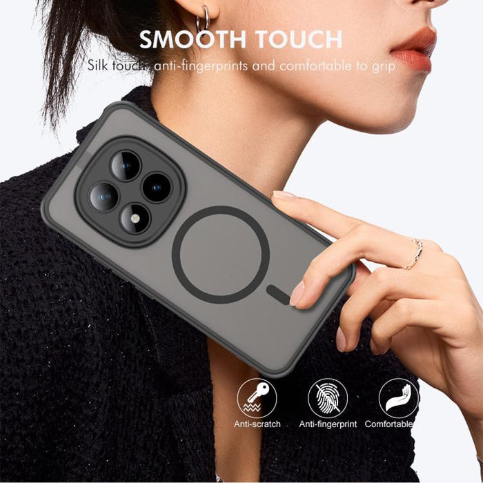Funda para teléfono ENKAY Hat-Prince MagSafe mate translúcida a prueba de golpes con película de hidrogel suave, For Redmi Note 15 Pro+ 5G Global 163.3mm, For Redmi Note 15 4G / 5G Global 164mm