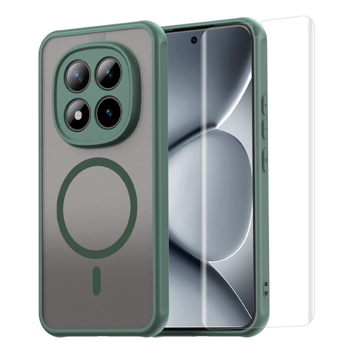 Funda para teléfono ENKAY Hat-Prince MagSafe mate translúcida a prueba de golpes con película de hidrogel suave, For Redmi Note 15 Pro+ 5G Global 163.3mm, For Redmi Note 15 4G / 5G Global 164mm
