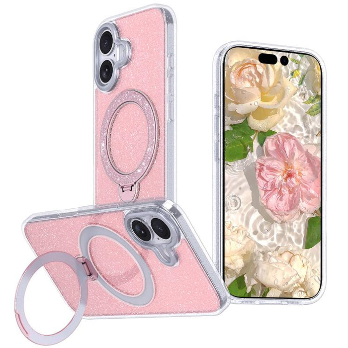Funda para teléfono con soporte magnético y purpurina estrellada, For iPhone 17 Pro Max, For iPhone 17 Pro, For iPhone 17