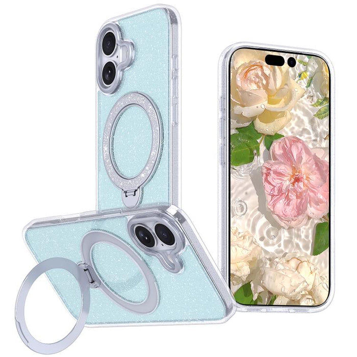 Funda para teléfono con soporte magnético y purpurina estrellada, For iPhone 17 Pro Max, For iPhone 17 Pro, For iPhone 17