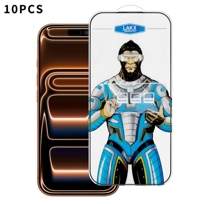 10 láminas de vidrio templado HD electrochapado antihuellas y antiestáticas Blue Gorilla con revestimiento de seda, antihuellas y antiestáticas Blue Gorilla., For iPhone 17e, For iPhone 17 Pro Max, For iPhone 17 Pro, For iPhone 17, For iPhone Air      ...