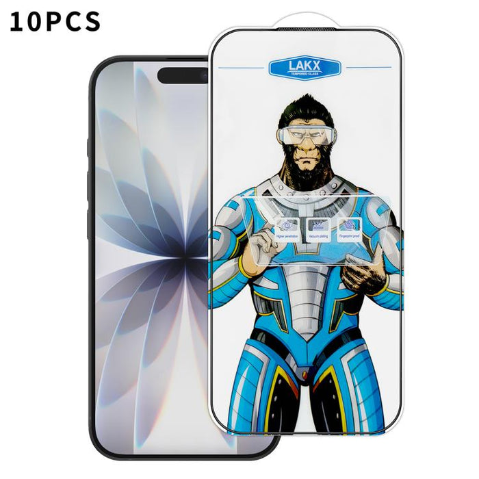 10 láminas de vidrio templado HD electrochapado antihuellas y antiestáticas Blue Gorilla con revestimiento de seda, antihuellas y antiestáticas Blue Gorilla., For iPhone 17e, For iPhone 17 Pro Max, For iPhone 17 Pro, For iPhone 17, For iPhone Air      ...