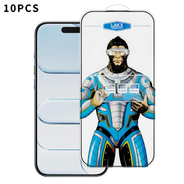 10 láminas de vidrio templado HD electrochapado antihuellas y antiestáticas Blue Gorilla con revestimiento de seda, antihuellas y antiestáticas Blue Gorilla., For iPhone 17e, For iPhone 17 Pro Max, For iPhone 17 Pro, For iPhone 17, For iPhone Air      ...