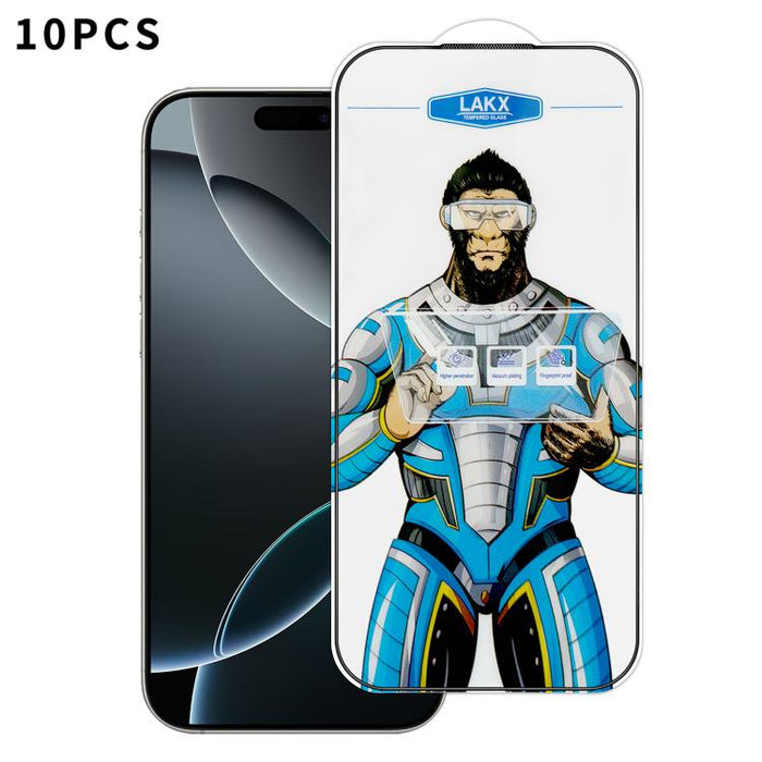 10 láminas de vidrio templado HD electrochapado antihuellas y antiestáticas Blue Gorilla con revestimiento de seda, antihuellas y antiestáticas Blue Gorilla., For iPhone 17e, For iPhone 17 Pro Max, For iPhone 17 Pro, For iPhone 17, For iPhone Air      ...