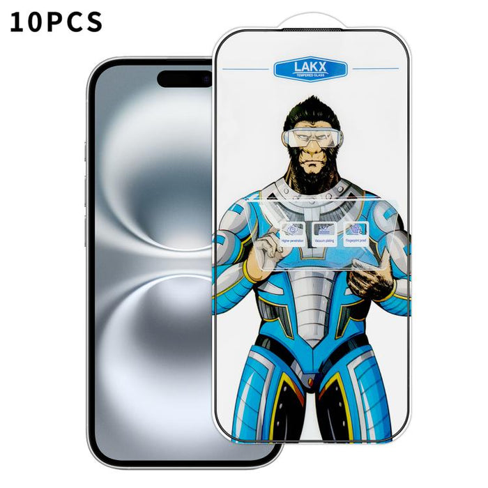 10 láminas de vidrio templado HD electrochapado antihuellas y antiestáticas Blue Gorilla con revestimiento de seda, antihuellas y antiestáticas Blue Gorilla., For iPhone 17e, For iPhone 17 Pro Max, For iPhone 17 Pro, For iPhone 17, For iPhone Air      ...