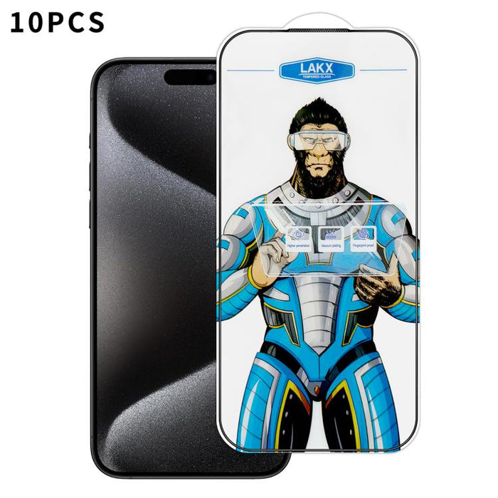 10 láminas de vidrio templado HD electrochapado antihuellas y antiestáticas Blue Gorilla con revestimiento de seda, antihuellas y antiestáticas Blue Gorilla., For iPhone 17e, For iPhone 17 Pro Max, For iPhone 17 Pro, For iPhone 17, For iPhone Air      ...