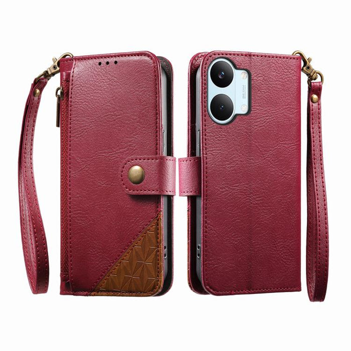 Funda para teléfono de piel vegana con cremallera y correa., For Xiaomi Poco X8 Pro Max 5G, For Xiaomi Poco X8 Pro 5G, For Redmi Turbo 5 Max 5G, For Redmi Turbo 5 5G