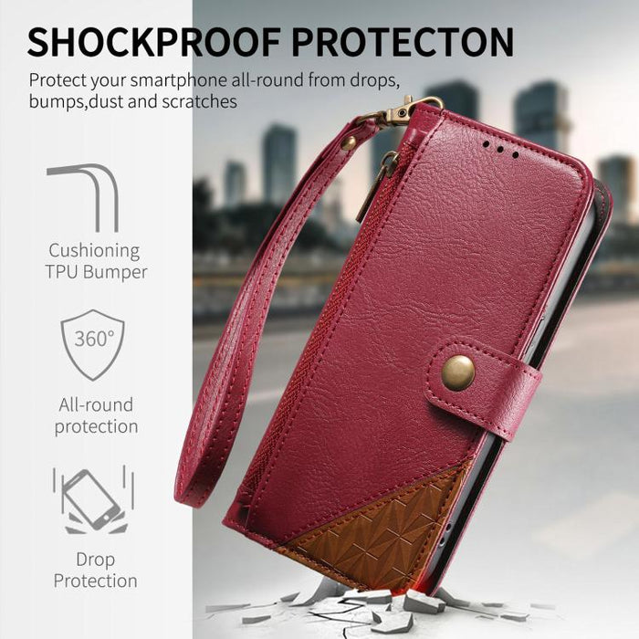 Funda para teléfono de piel vegana con cremallera y correa., For Xiaomi Poco X8 Pro Max 5G, For Xiaomi Poco X8 Pro 5G, For Redmi Turbo 5 Max 5G, For Redmi Turbo 5 5G