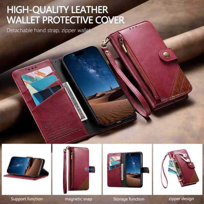 Funda para teléfono de piel vegana con cremallera y correa., For Xiaomi Poco X8 Pro Max 5G, For Xiaomi Poco X8 Pro 5G, For Redmi Turbo 5 Max 5G, For Redmi Turbo 5 5G