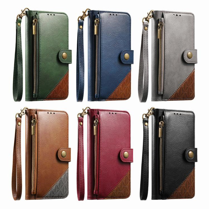 Funda para teléfono de piel vegana con cremallera y correa., For Xiaomi Poco X8 Pro Max 5G, For Xiaomi Poco X8 Pro 5G, For Redmi Turbo 5 Max 5G, For Redmi Turbo 5 5G