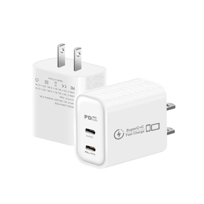 Cargador dual USB tipo C 949-2C PD25W compatible con protocolo PD3.0 / PPS, enchufe estadounidense., US Plug