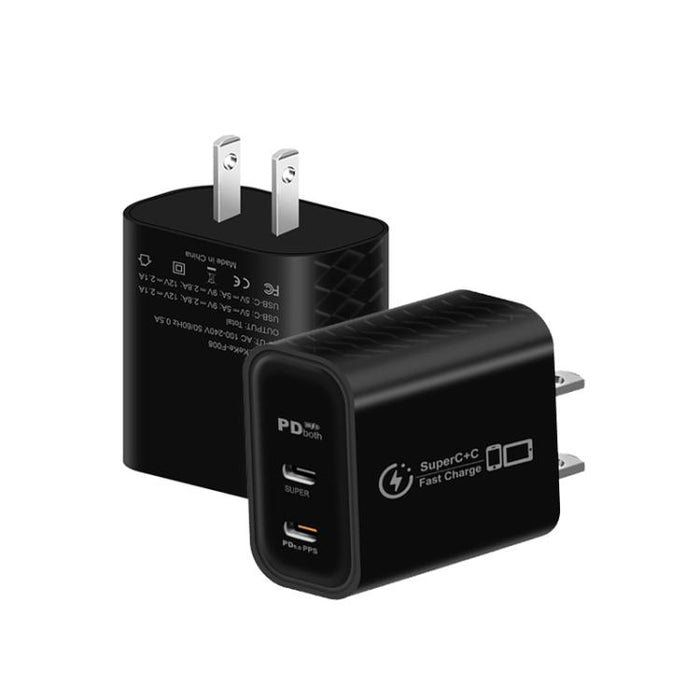 Cargador dual USB tipo C 949-2C PD25W compatible con protocolo PD3.0 / PPS, enchufe estadounidense., US Plug