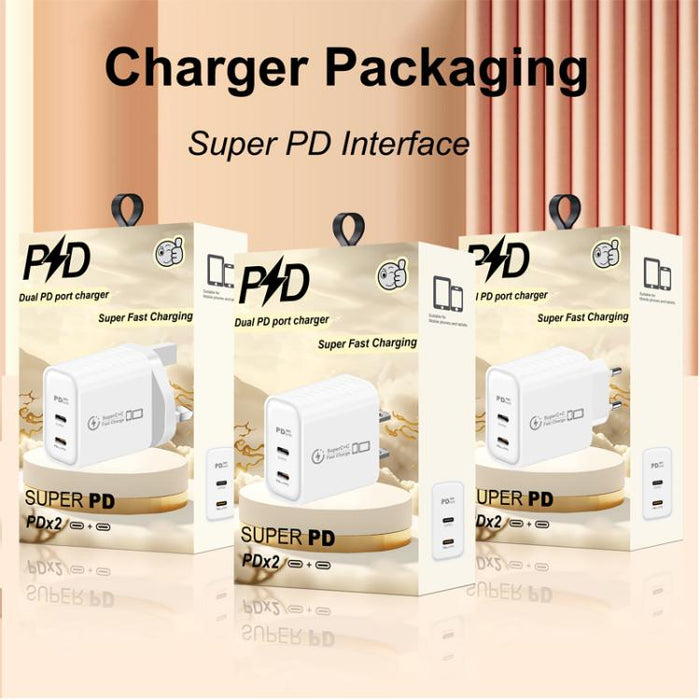 Cargador dual USB tipo C 949-2C PD25W compatible con protocolo PD3.0 / PPS, enchufe estadounidense., US Plug